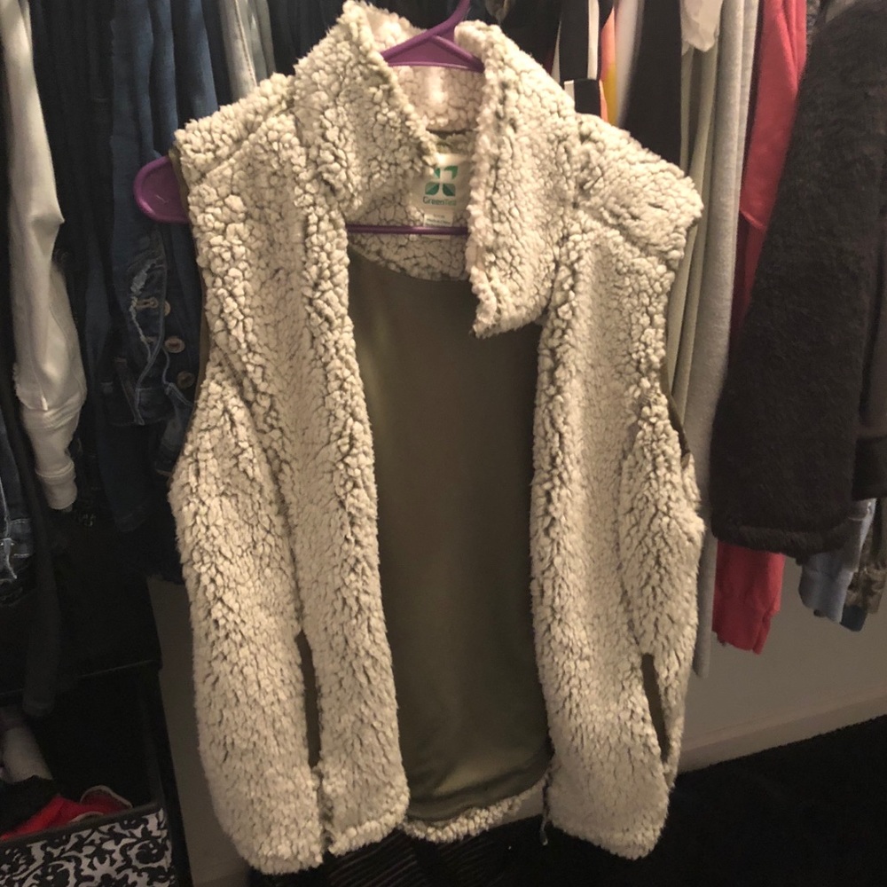 Green Sherpa vest